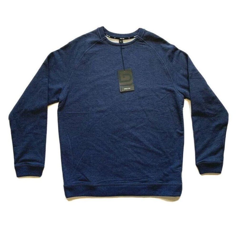 NWT Public Rec Weekend Crew Sweatshirt Pima Cotton Midweight French Terry Navy L
